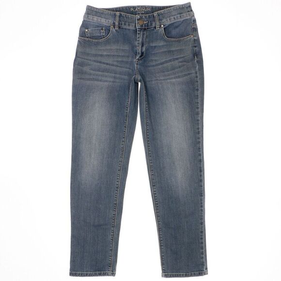 Chicos Slim Leg Jeans Size 00 (2) Womens Medium Wash Blue Denim Stretch 27x26 - Picture 1 of 13